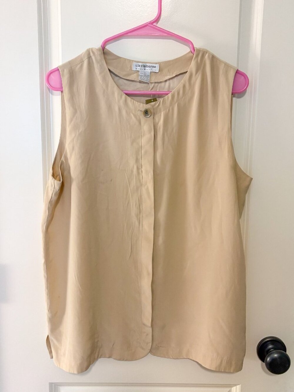 Liz Claiborne Collection Silk Button-Up Tank Top